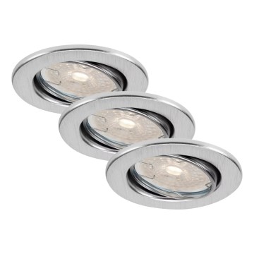 Brilo - Set van 3 dimbare LED inbouwspots voor badkamer DIMM LED/5,5W/230V 3000K IP23 mat chroom