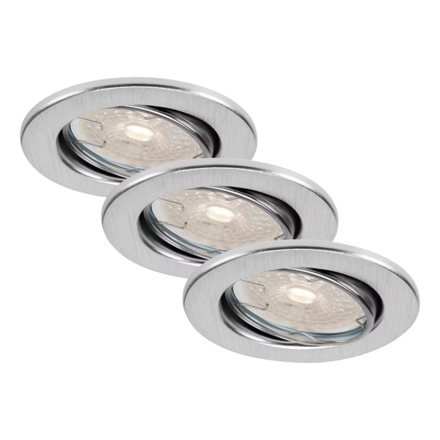 Brilo - Set van 3 dimbare LED-inbouwspots voor badkamer DIMM LED/5,5W/230V IP23 mat chroom