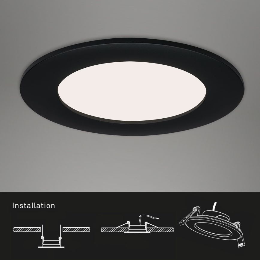 Brilo - Set van 3 LED-inbouwspots voor de badkamer FLAT LED/6W/230V IP44 zwart