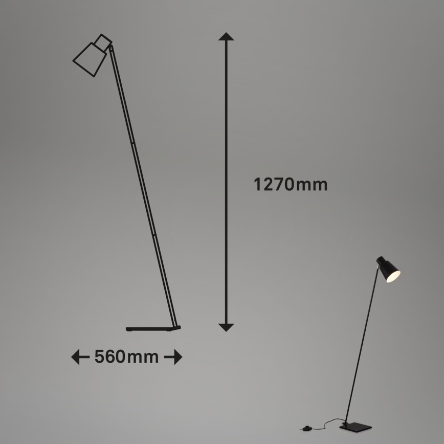 Brilo - Staande Lamp 1xE27/10W/230V zwart
