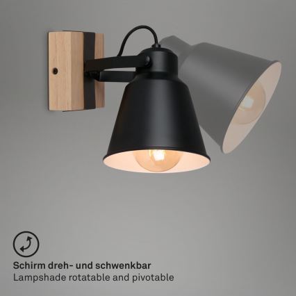 Brilo - Wandspot TALLE  1xE27/40W/230V rubberen boom