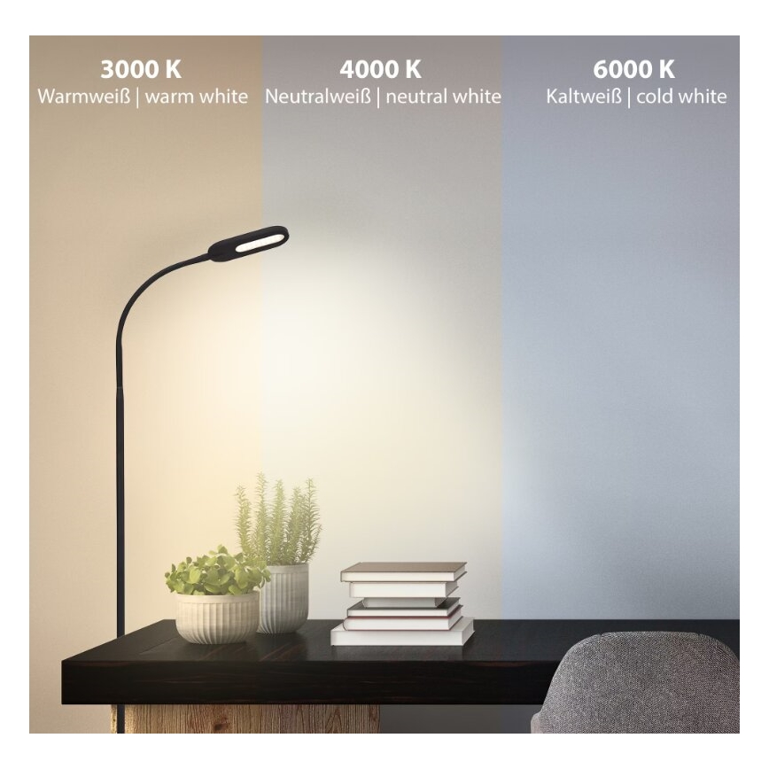 Briloner 1297-015 - LED dimbare flexibele vloerlamp LED/6,6W/230V 3000K/4000K/6000K