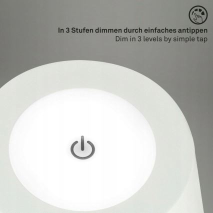 Briloner 1438016 - LED Dimbaar aanraken Staande lamp 3in1 LED/3,5W/5V IP44 3000K 38-130 cm wit