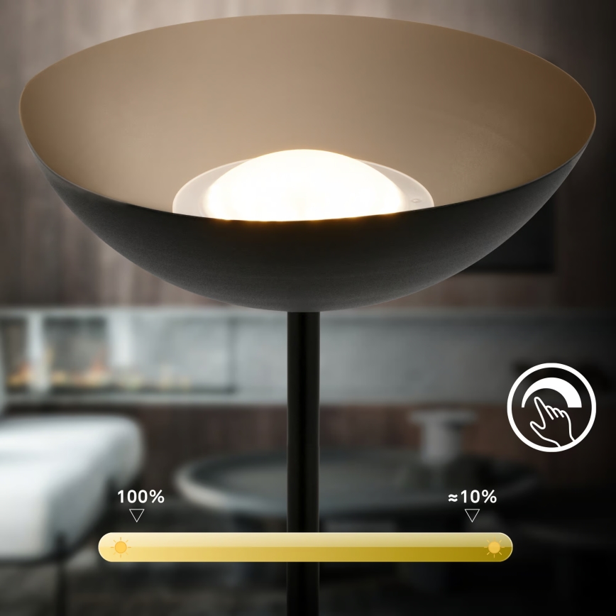 Briloner 1500015 - LED-dimbare vloerlamp ESTATE LED/8W/5V 4000 mAh zwart