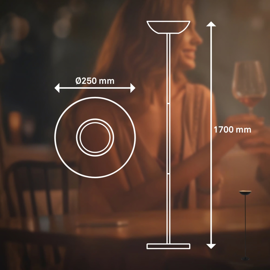 Briloner 1500015 - LED-dimbare vloerlamp ESTATE LED/8W/5V 4000 mAh zwart