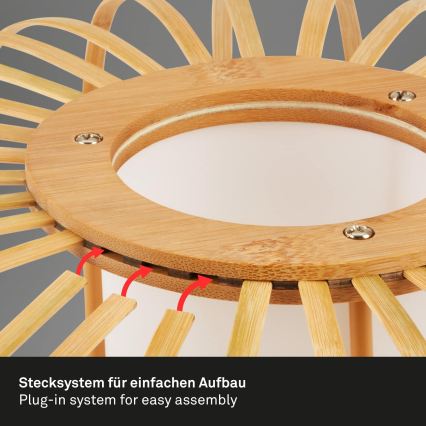 Briloner 1759011 - Vloerlamp 1xE27/10W/230V bamboe/zwart