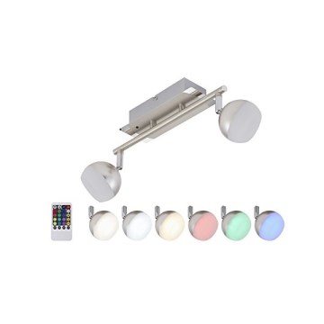 Briloner 2040-022 - LED RGB dimbare inbouwspot 2xLED/3,3W/230V + afstandsbediening