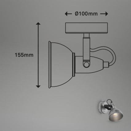 Briloner 2049-014 - Wandspot RETRO 1xE14/40W/230V grijs