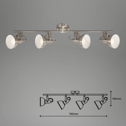 Briloner 2049-042 - Spotlamp 4xE14/40W/230V zilver