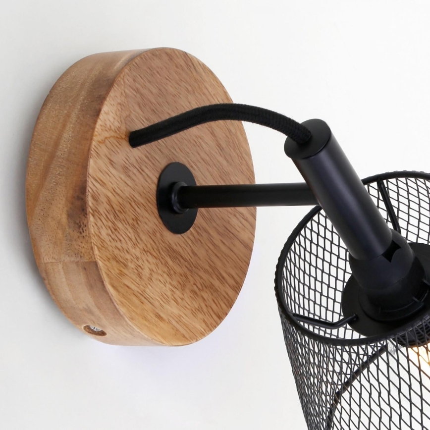 Briloner 2077-015 - Wandlamp WOOD & STYLE 1xE14/25W/230V rubberen boom