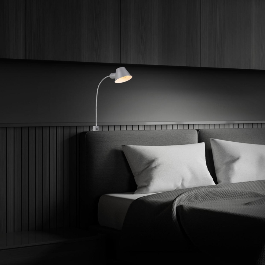 Briloner 2079-014 - Muur flexible lamp 1xE27/10W/230V zilver
