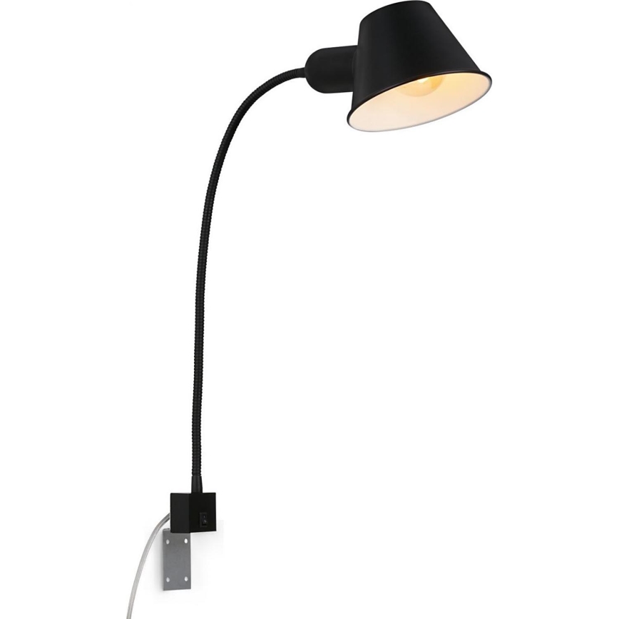 Briloner 2079-015 - Muur flexible lamp 1xE27/10W/230V zwart