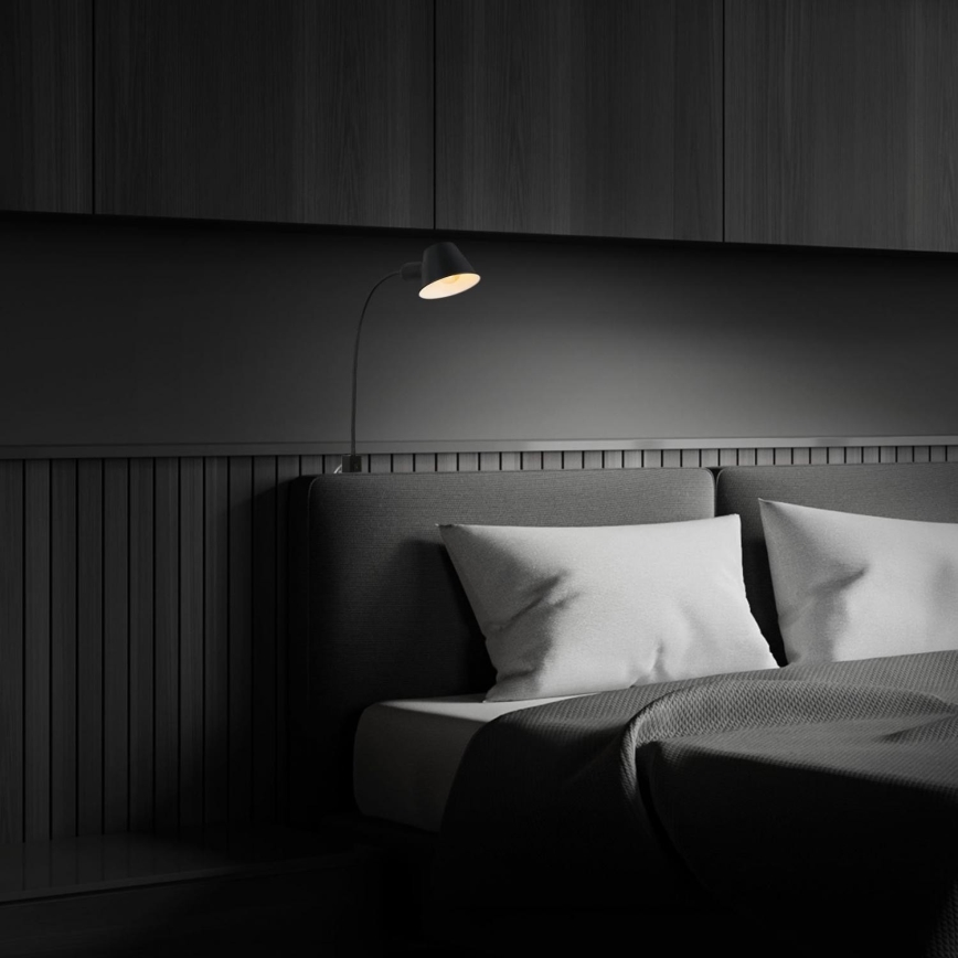 Briloner 2079-015 - Muur flexible lamp 1xE27/10W/230V zwart