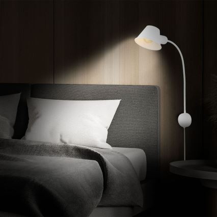 Briloner 2089-016 - Flexibele muurlamp BRELLO 1xE27/10W/230V wit