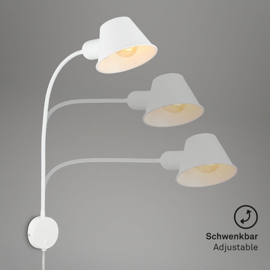 Briloner 2089-016 - Flexibele muurlamp BRELLO 1xE27/10W/230V wit