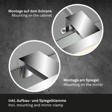 Briloner 2104-118 - Spiegelverlichting voor de badkamer LED/8W/230V 60 cm mat chroom