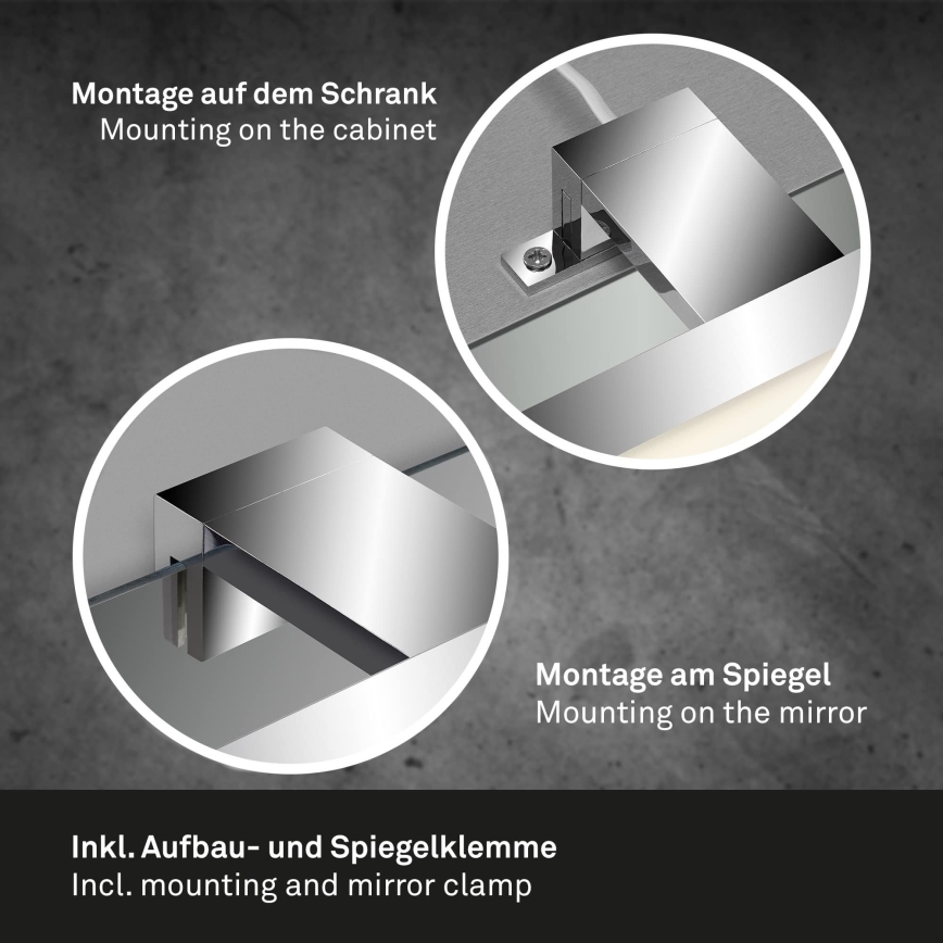 Briloner 2104-118 - Spiegelverlichting voor de badkamer LED/8W/230V 60 cm mat chroom