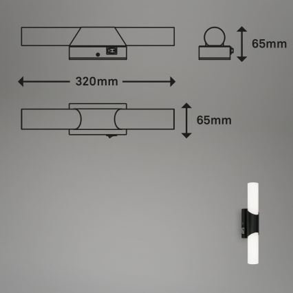 Briloner 2111-015 - LED-spiegelverlichting voor de badkamer LED/6,5W/230V 32 cm zwart