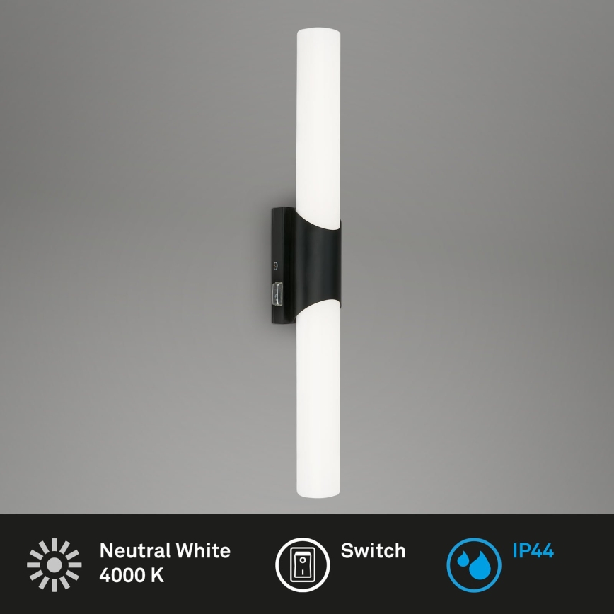 Briloner 2111-115 - LED-spiegelverlichting voor de badkamer LED/11W/230V IP44 47 cm zwart