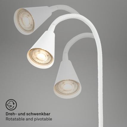 Briloner 2175-016 - Flexibele wandlamp met USB-poort 1xGU10/10W/230V wit