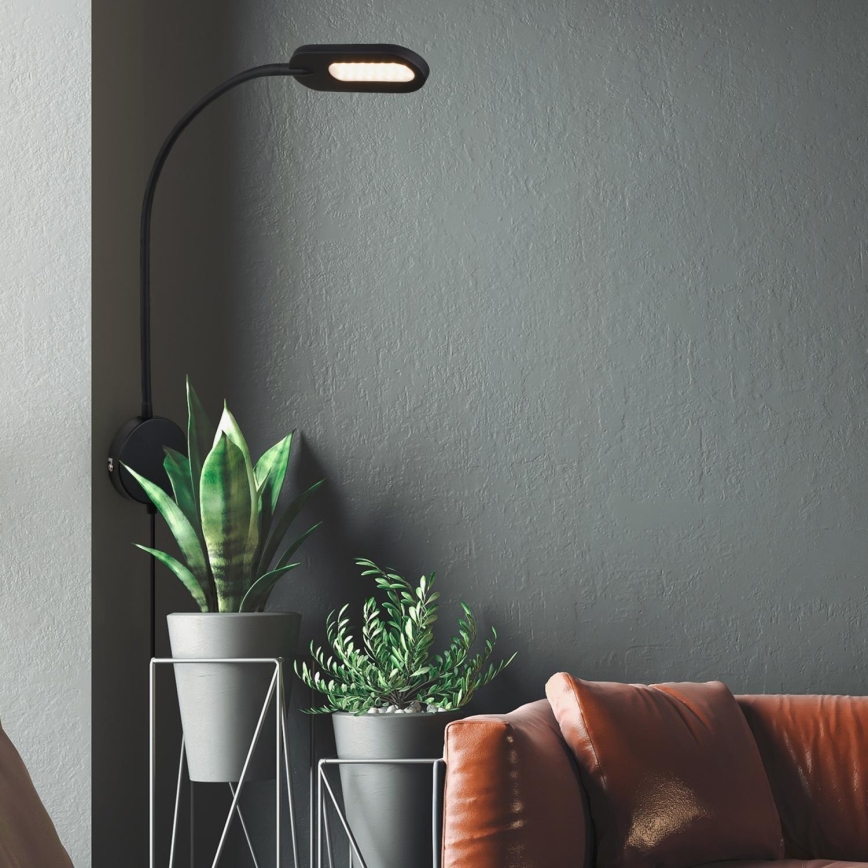 Briloner 2177015 - LED Dimbaar flexible wall lamp LED/6W/230V zwart