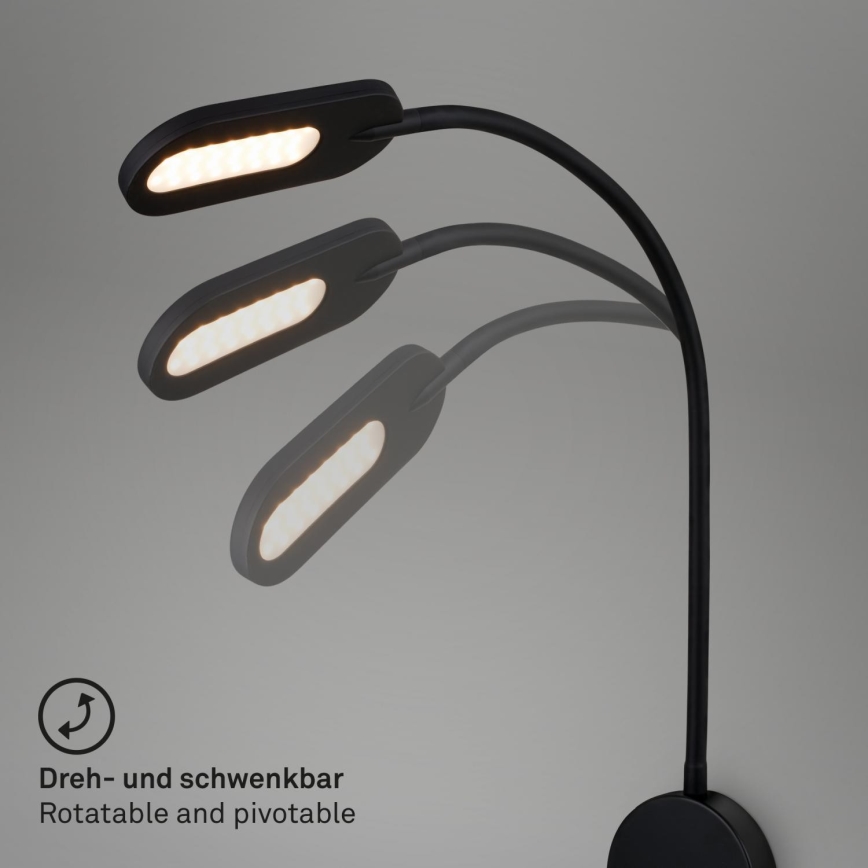 Briloner 2177015 - LED Dimbaar flexible wall lamp LED/6W/230V zwart