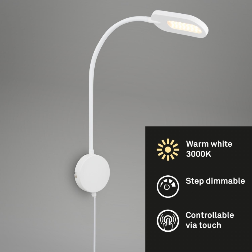 Briloner 2177016 - LED Dimbaar wand flexibel lamp LED/6W/230V wit