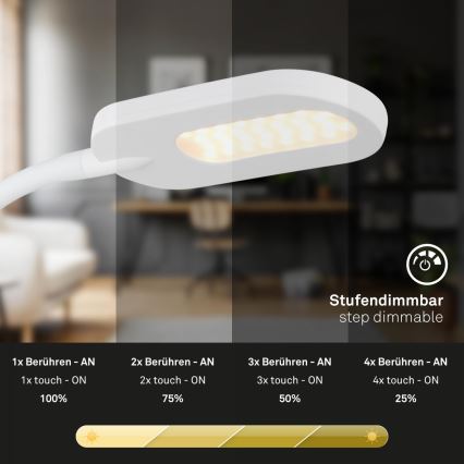 Briloner 2177016 - LED Dimbaar wand flexibel lamp LED/6W/230V wit