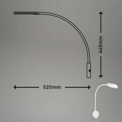 Briloner 2177016 - LED Dimbaar wand flexibel lamp LED/6W/230V wit