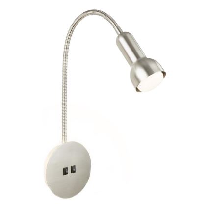 Briloner 2178012 - LED Flexibele wandlamp 1xE14/10W/230V + LED/3W mat chroom