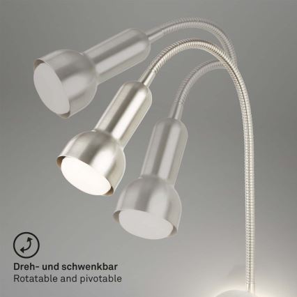 Briloner 2178012 - LED Flexibele wandlamp 1xE14/10W/230V + LED/3W mat chroom
