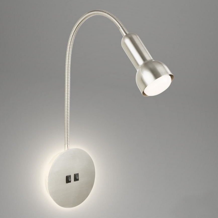 Briloner 2178012 - LED Flexibele wandlamp 1xE14/10W/230V + LED/3W mat chroom