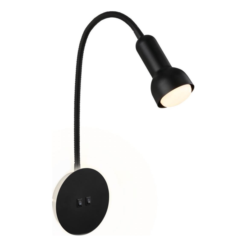 Briloner 2178015 - LED Muur flexible lamp 1xE14/10W/230V + LED/3W zwart