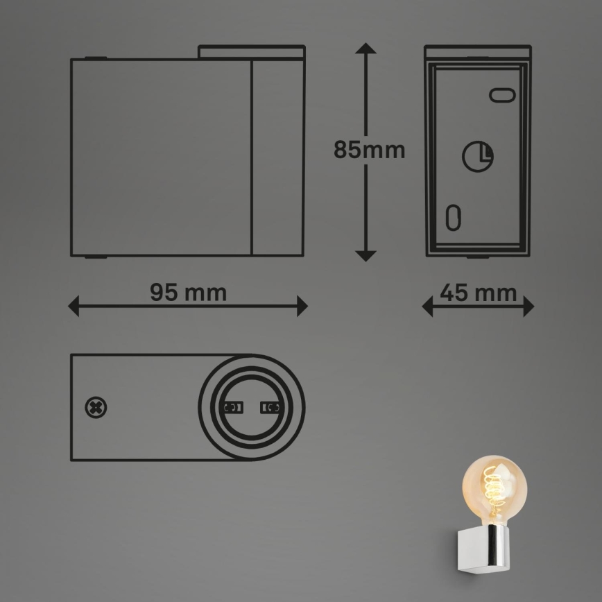 Briloner 2182-018 - Wandlamp voor de badkamer DONGA 1xE27/10W/230V IP44 glanzend chroom