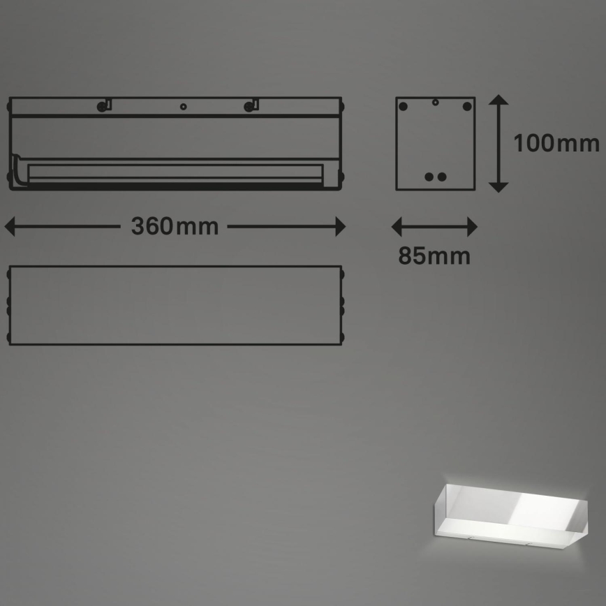 Briloner 2204-018 - LED Wandlamp voor buiten LED/8W/230V IP44 glanzend chroom