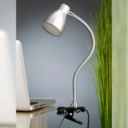Briloner 2615-014P - LED Lamp met klem GRIP LED/2,5W/230V zilver