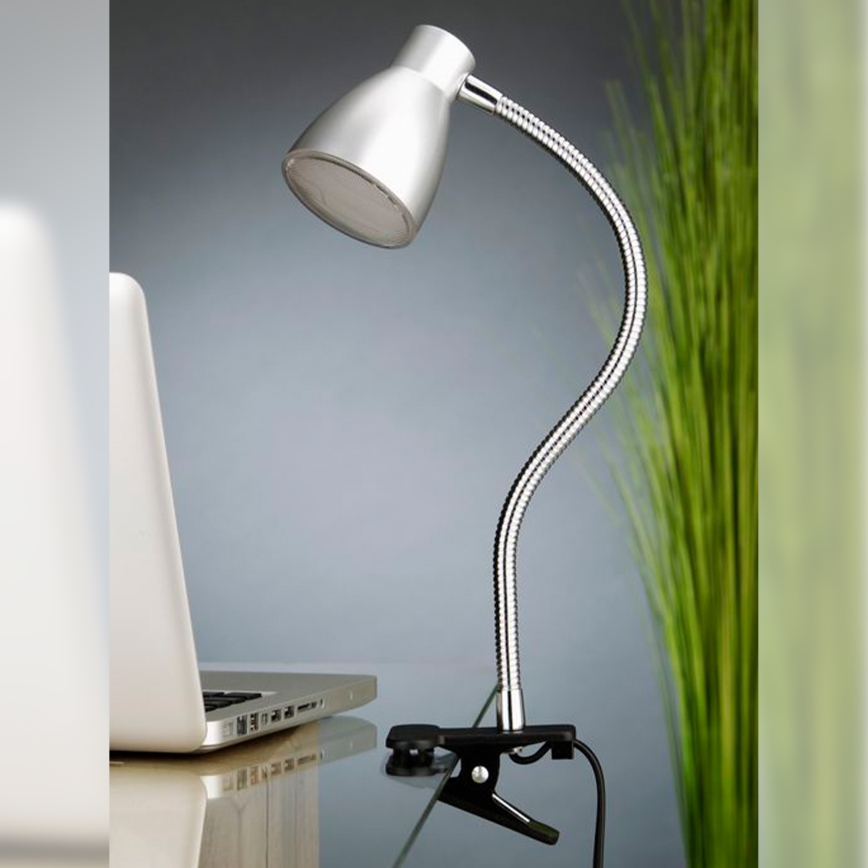 Briloner 2615-014P - LED Lamp met klem GRIP LED/2,5W/230V zilver