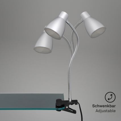 Briloner 2615-014P - LED Lamp met klem GRIP LED/2,5W/230V zilver