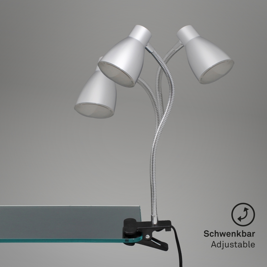 Briloner 2615-014P - LED Lamp met klem GRIP LED/2,5W/230V zilver