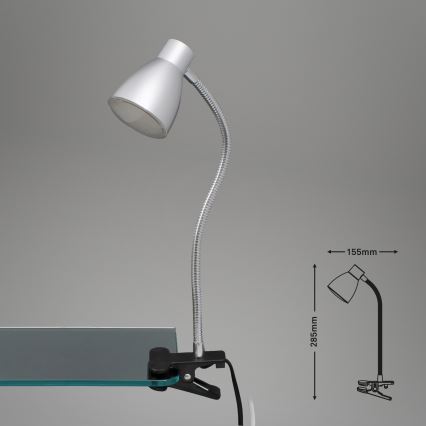 Briloner 2615-014P - LED Lamp met klem GRIP LED/2,5W/230V zilver