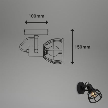 Briloner 2669-015 - Wandspot RETRO 1xE14/25W/230V zwart