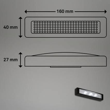 Briloner 2689-035 - LED Oriëntatieverlichting aanraken LERO LED/0,18W/3xAAA zwart