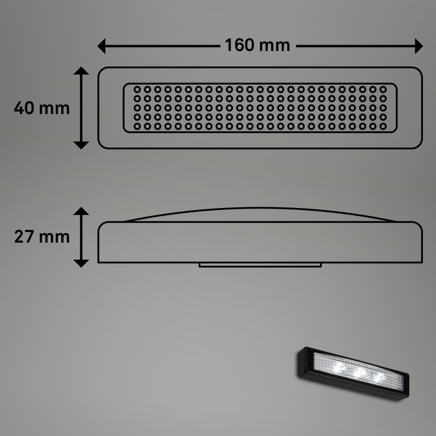 Briloner 2689-035 - LED Oriëntatieverlichting aanraken LERO LED/0,18W/3xAAA zwart