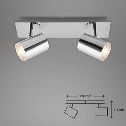 Briloner 2731-028 - Badkamerspot BANYO 2xGU10/5W/230V IP44 glanzend chroom