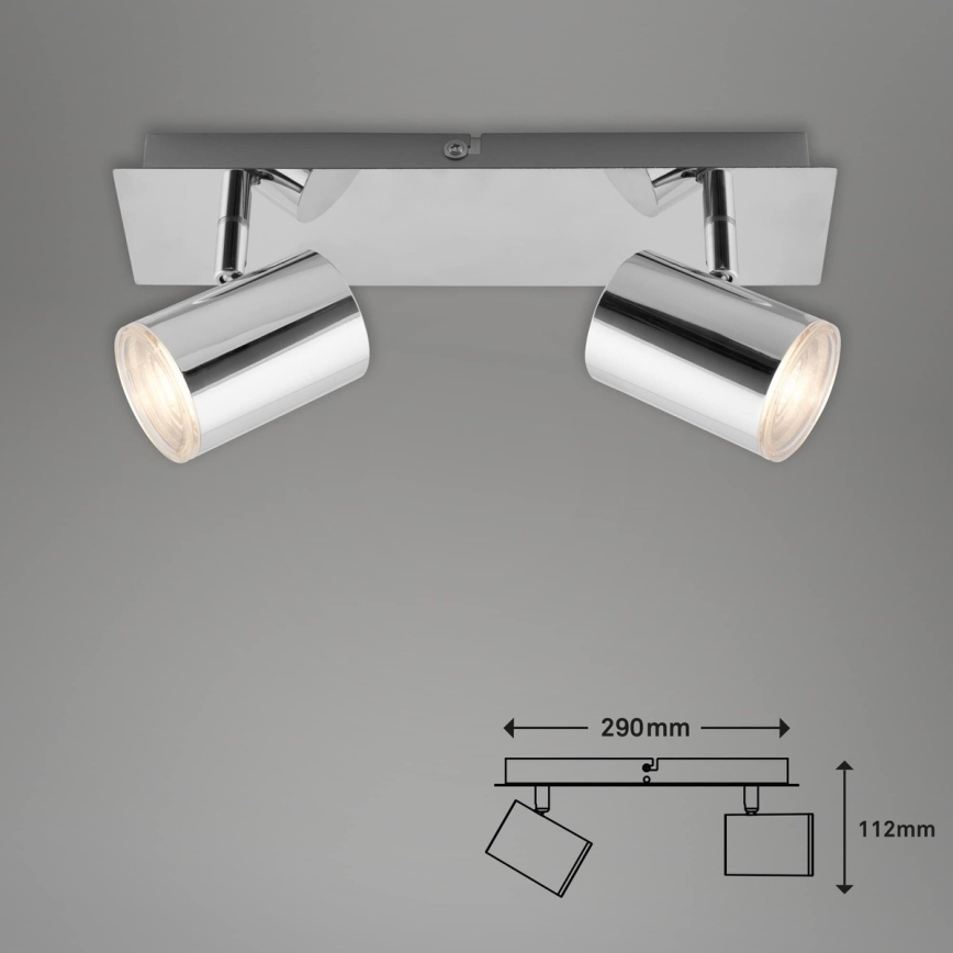 Briloner 2731-028 - Badkamerspot BANYO 2xGU10/5W/230V IP44 glanzend chroom