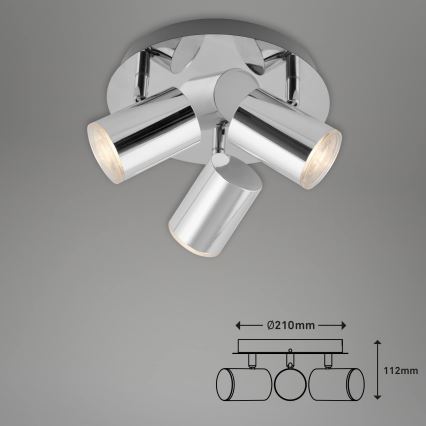 Briloner 2731-038 - plafondspot CUP 3xGU10/5W/230V glanzend chroom