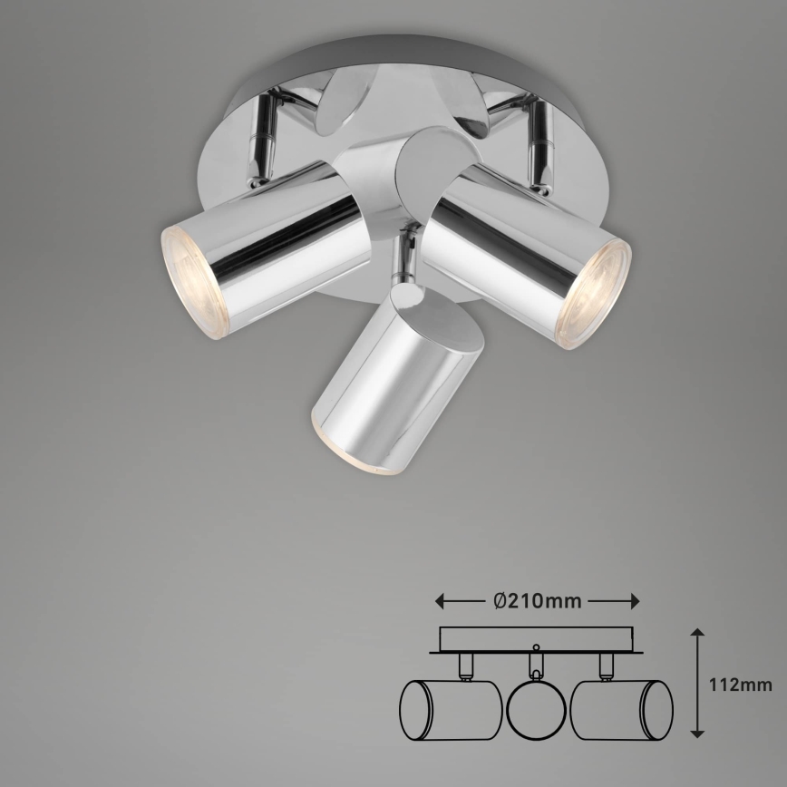 Briloner 2731-038 - plafondspot CUP 3xGU10/5W/230V glanzend chroom