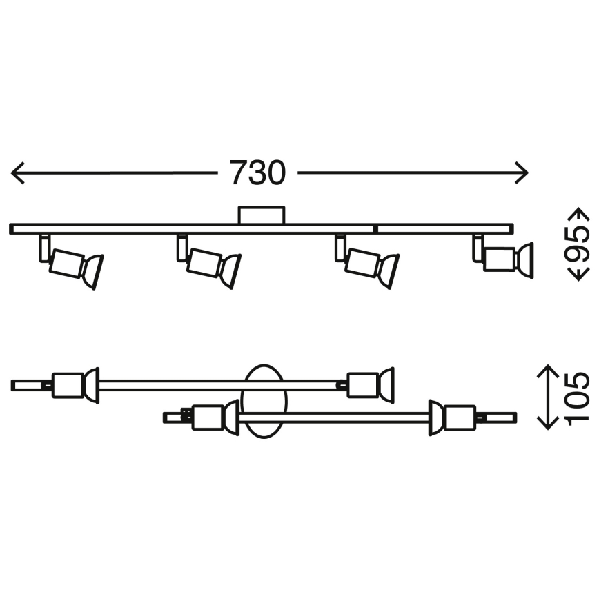 Briloner 2767-042 - LED-spot SIMPLE 4x GU10 / 3W / 230V