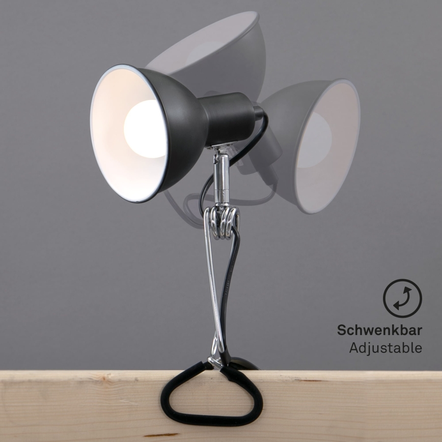 Briloner 2790-015 - Lamp met klem FIX 1xE14/8W/230V zwart/glanzend chroom