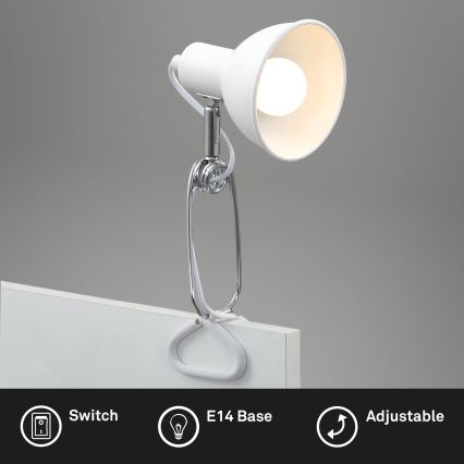 Briloner 2790-016 - Klemlamp FIX 1xE14/8W/230V wit